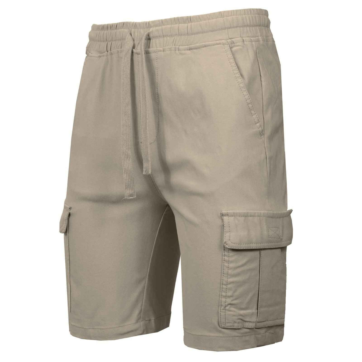 Men’s Flex Cargo Shorts with Elastic Waistband and Drawstring – Comfortable Fit