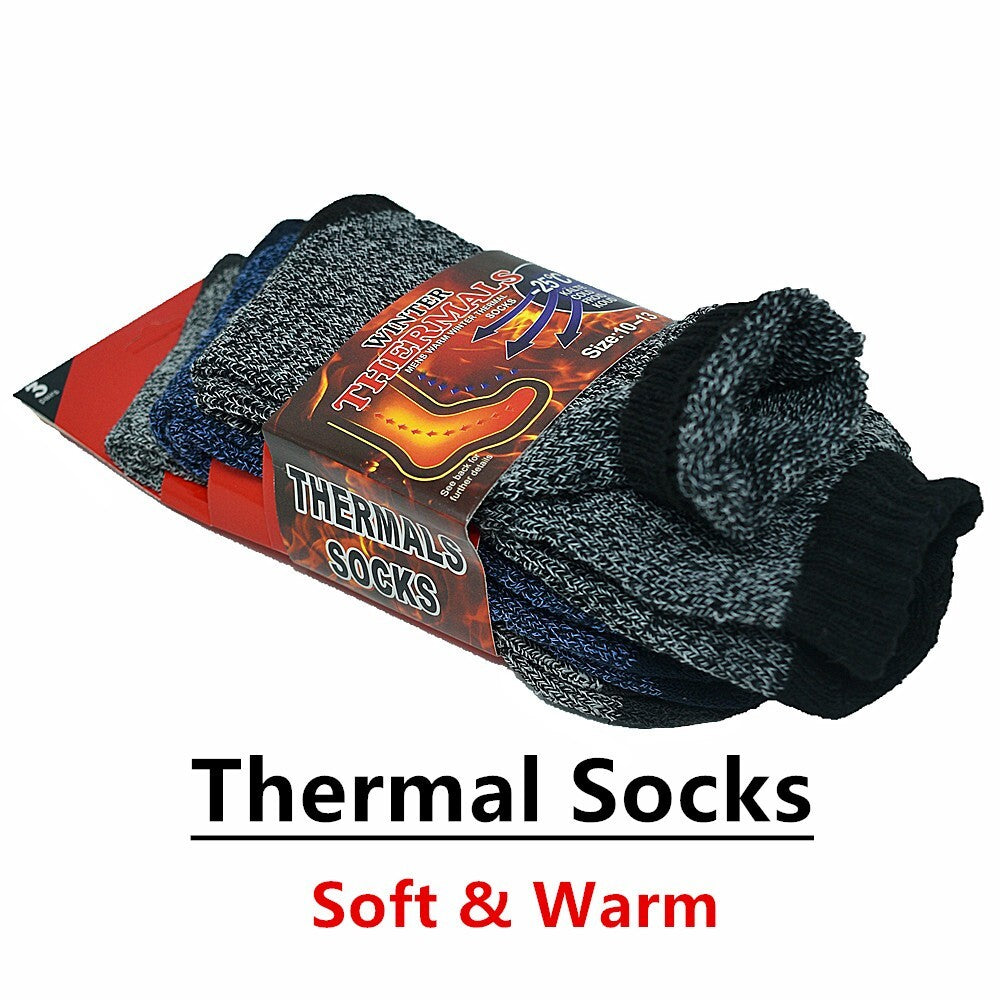 Premium Men's Thermal Heated Socks - 6 Pairs Heavy Duty Winter Boot Socks (Size 10-13) - PremiumBrandGoods