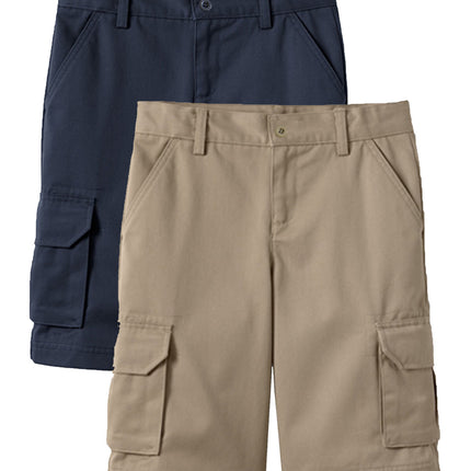 Boys Flex Comfort Super Stretch Cotton Cargo Shorts (Sizes: 8-18) New 2 PACK