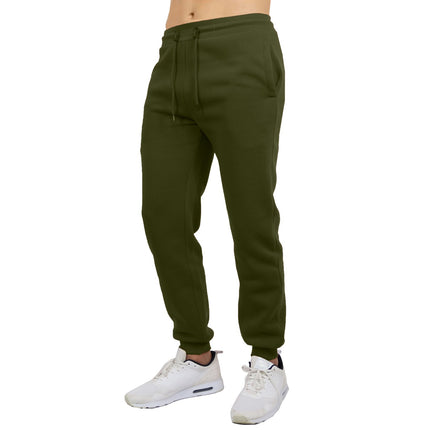Mens Jogger Pants Sweatpants French Terry Active Gym Lounge Sleep Skinny Fit NEW