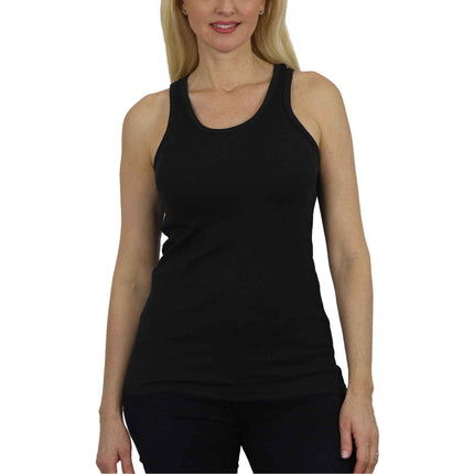 Women's Ribbed Tank Top - Soft Cotton Blend, Regular Fit, Gym & Lounge Wear