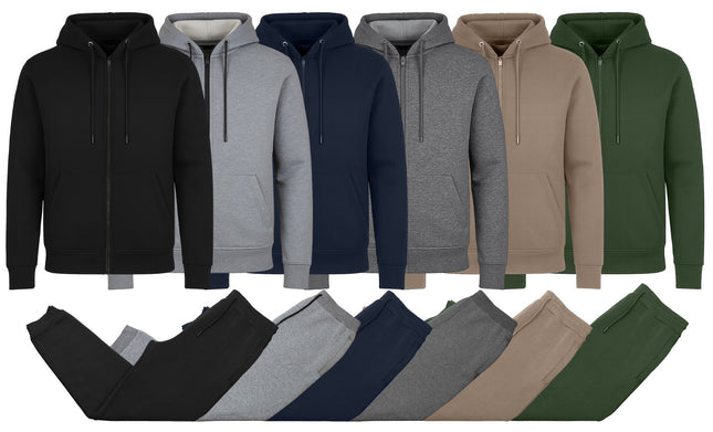 Mens Tech Fleece Hoodie & Jogger Tracksuit 2-Piece Athletic Outfit (Size- S–3XL)