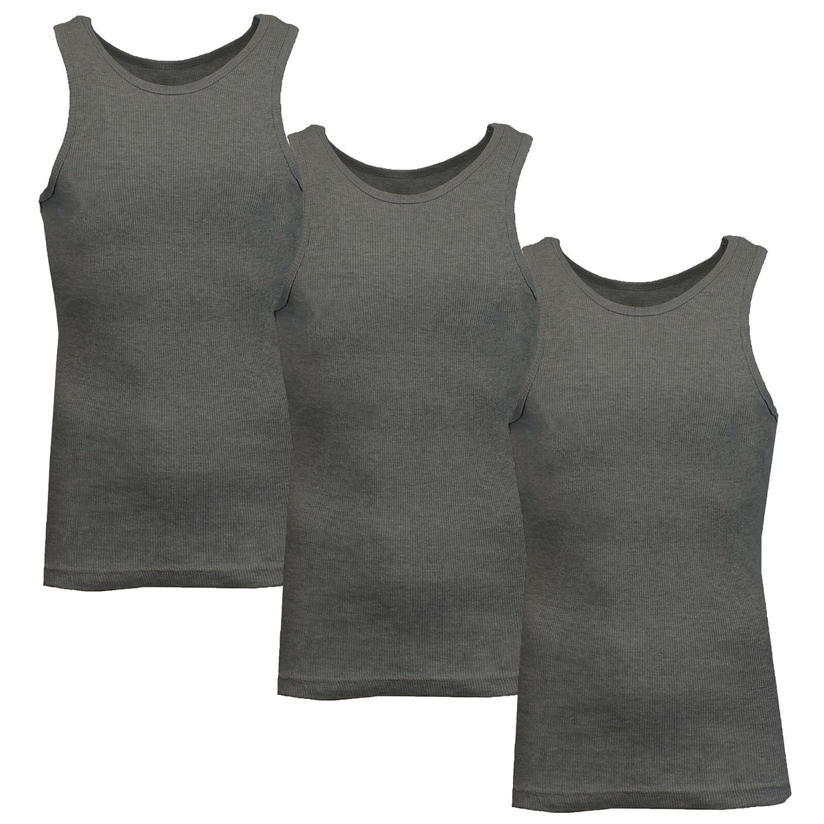 Men's Ribbed Tank Tops, 3-Pack