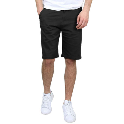 Mens Flat Front Twill Chino Shorts Work Lounge Casual Hiking Summer Pockets NWT