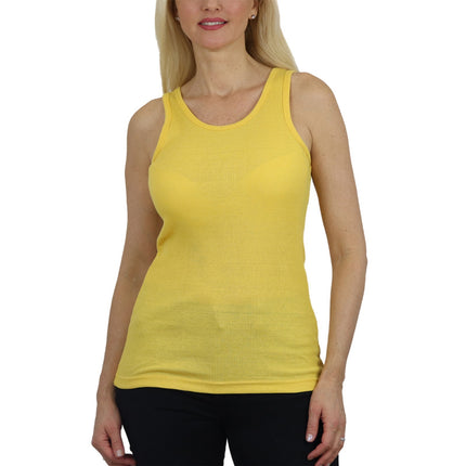 Women's Ribbed Tank Top - Soft Cotton Blend, Regular Fit, Gym & Lounge Wear