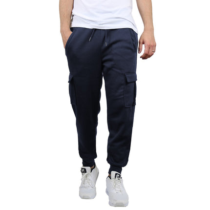 Mens Fleece Lined Active Jogger Cargo Sweatpants Pants Lounge Gym S M L XL 2XL