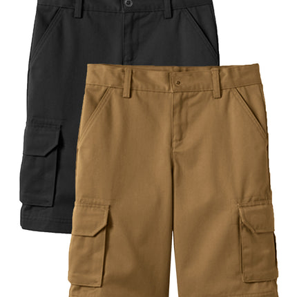 Boys Flex Comfort Super Stretch Cotton Cargo Shorts (Sizes: 8-18) New 2 PACK