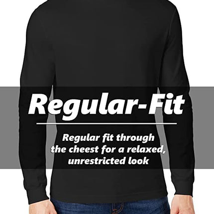 2-Pack Men's Long Sleeve Turtle Neck T-Shirt Tee Layer Cotton Blend Outerwear