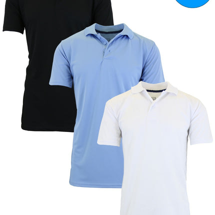 Men's Short Sleeve Moisture Wicking Polo Shirts Lounge Running Gym 3-PACK NEW