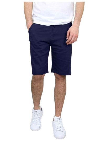 Mens Flat Front Twill Chino Shorts Work Lounge Casual Hiking Summer Pockets NWT