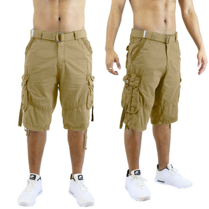 Mens Vintage Cargo Utility Shorts Includes belt Perfect for Camping and Hiking