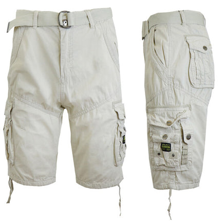 Mens Vintage Cargo Utility Shorts Includes belt Perfect for Camping and Hiking