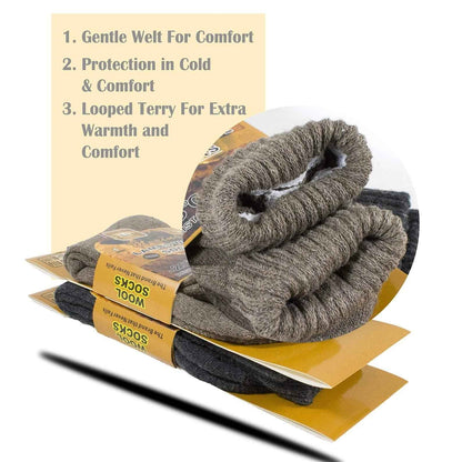 6 Pairs Women's  Merino Lambs Wool Thermal Socks Heavy Duty Winter Warm 2.4 Tog