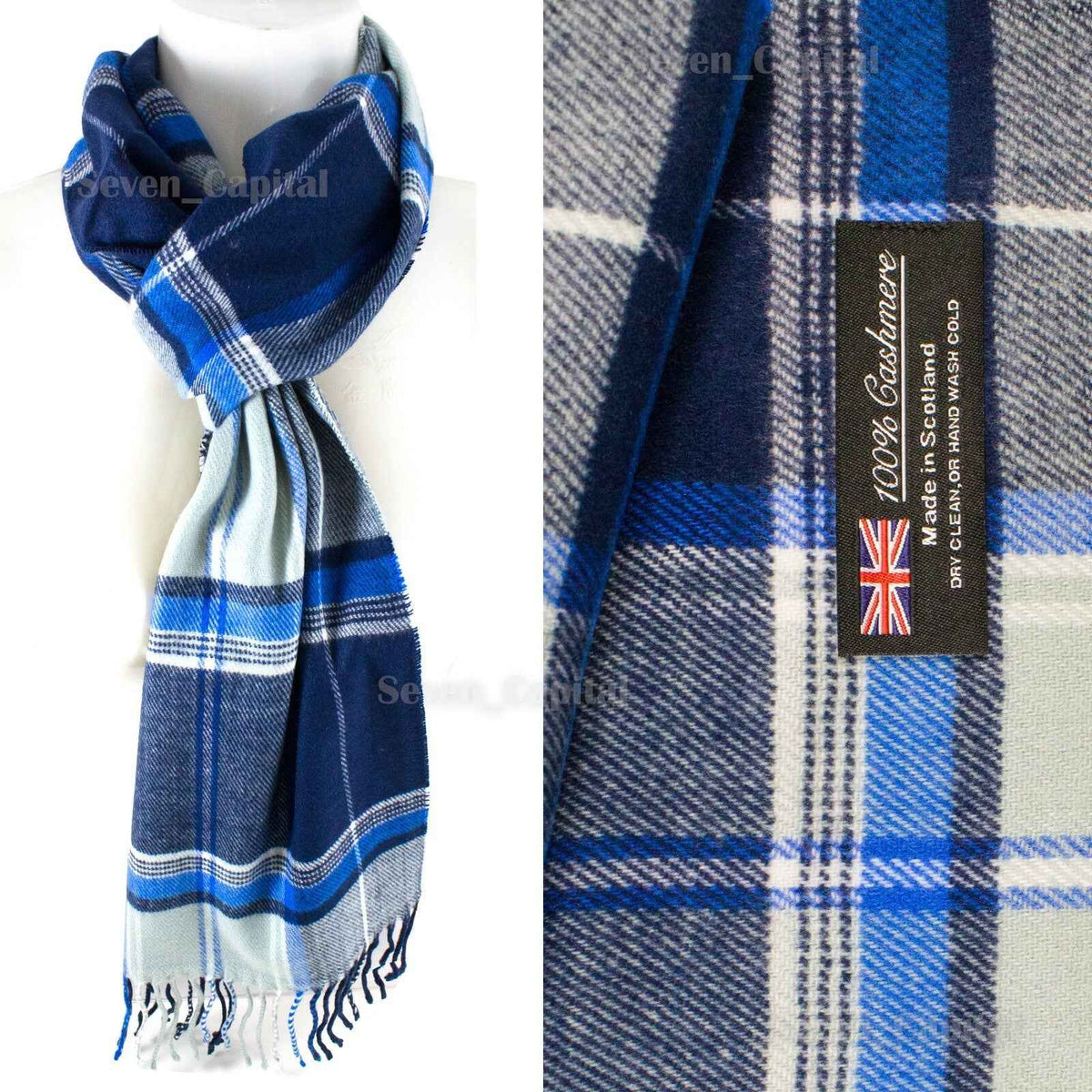 Mens Womens Winter Warm SCOTLAND Made 100% CASHMERE Scarf Scarves Plaid Wool