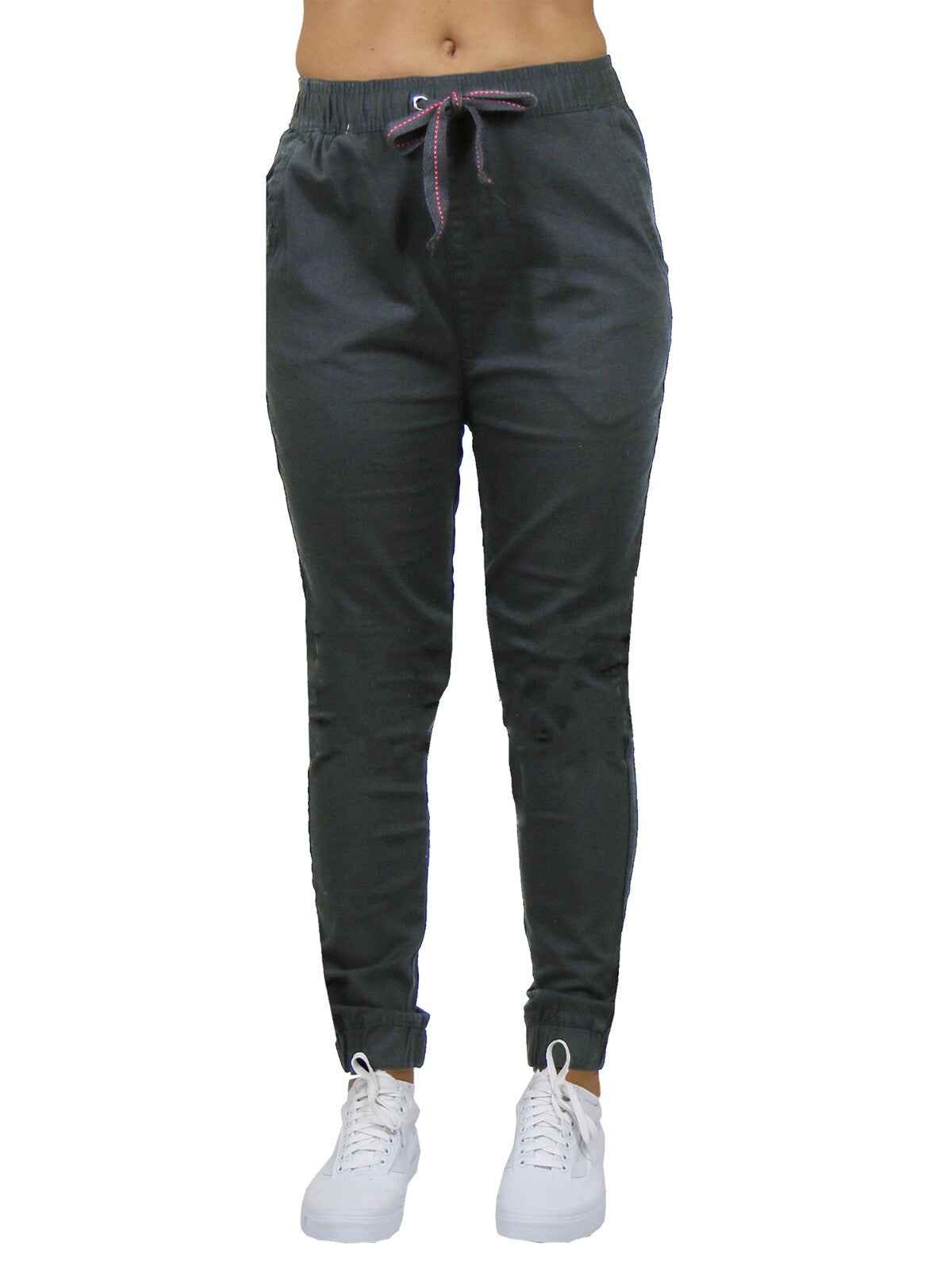 Women's Slim-Fit Cotton Twill Jogger Pants With Pockets Cotton Lounge (S-2XL)