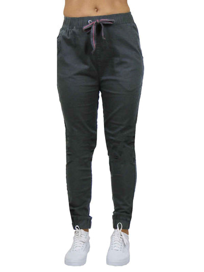 Women's Slim-Fit Cotton Twill Jogger Pants With Pockets Cotton Lounge (S-2XL)