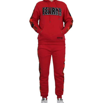 Mens Tech Fleece Hoodie & Jogger 2-Piece Set With Heat Seal Zipper Design S-4XL