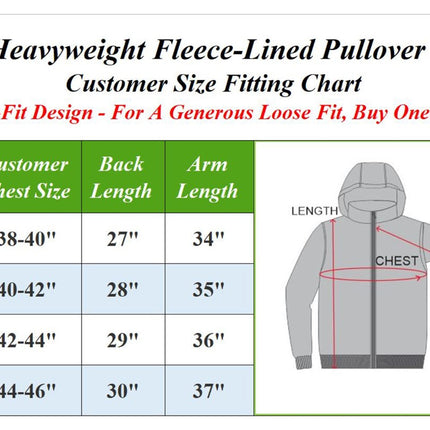 Men's 2-PACK Heavyweight Premium Fabric Fleece Lined Pullover Hoodie (M-2XL) NEW