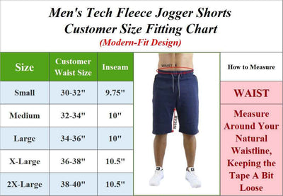 Men's Tech Fleece Performance Shorts With Heat Seal Zipper Pocket Gym S-2XL