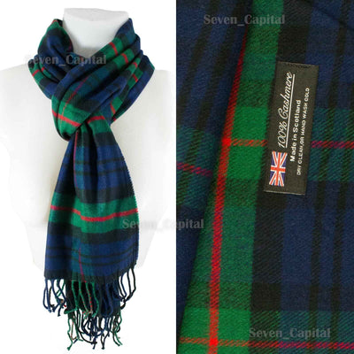 Mens Womens Winter Warm SCOTLAND Made 100% CASHMERE Scarf Scarves Plaid Wool