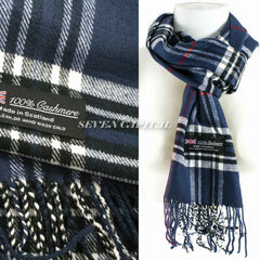 Mens Womens Winter Warm SCOTLAND Made 100% CASHMERE Scarf Scarves Plaid Wool