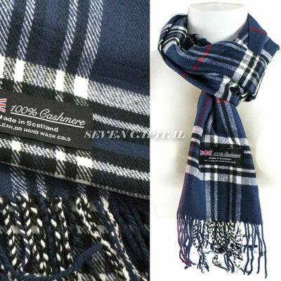 Mens Womens Winter Warm SCOTLAND Made 100% CASHMERE Scarf Scarves Plaid Wool