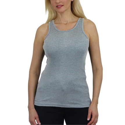 Women's Ribbed Tank Top - Soft Cotton Blend, Regular Fit, Gym & Lounge Wear