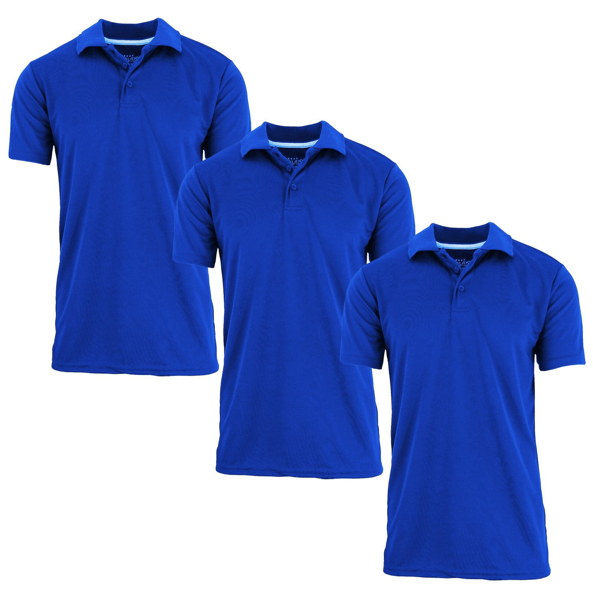 Men's Moisture-Wicking Short Sleeve Polo Shirts, 3-Pack