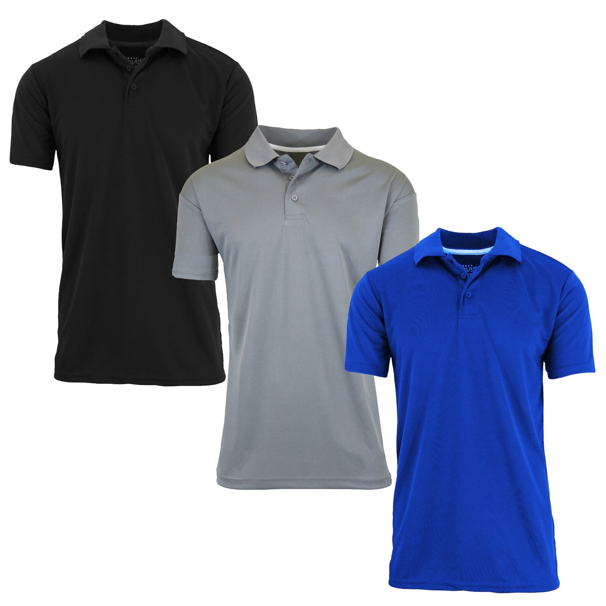 Men's Moisture-Wicking Short Sleeve Polo Shirts, 3-Pack