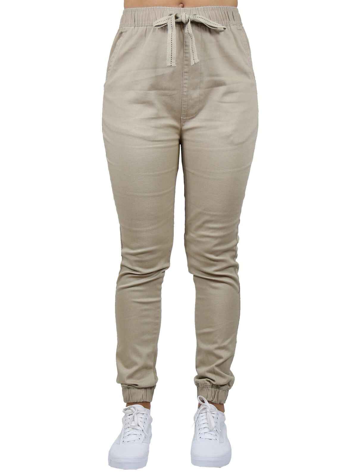 Women's Slim-Fit Cotton Twill Jogger Pants With Pockets Cotton Lounge (S-2XL)