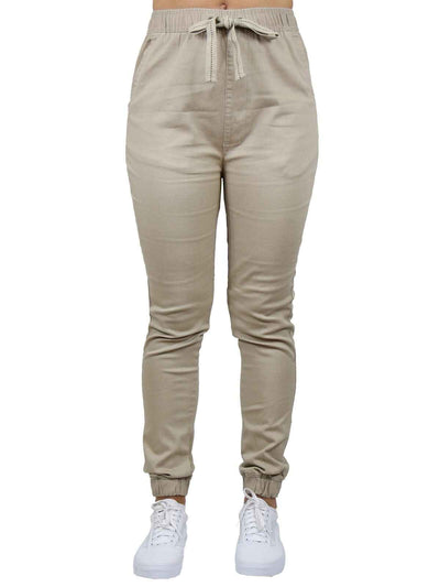 Women's Slim-Fit Cotton Twill Jogger Pants With Pockets Cotton Lounge (S-2XL)