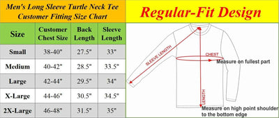 2-Pack Men's Long Sleeve Turtle Neck T-Shirt Tee Layer Cotton Blend Outerwear