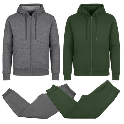 Men’s 4-Piece Fleece-Lined Full Zip Hoodie & Jogger Set – Free Shipping (S–3XL)