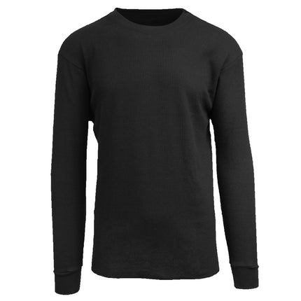 Men's Long Sleeve Waffle Thermal Shirt Tee -Crew Neck Layering Color & Size NEW