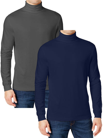 Men's Long Sleeve Turtleneck T-Shirts, 2-Pack