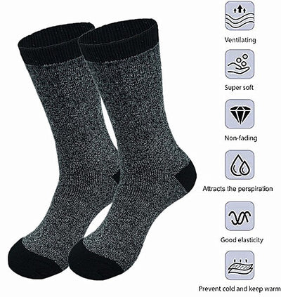 Premium Men's Thermal Heated Socks - 6 Pairs Heavy Duty Winter Boot Socks (Size 10-13) - PremiumBrandGoods