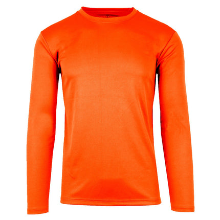 Mens Long Sleeve Crew Neck Performance Tees Layer Lounge Gym Work Casual NEW