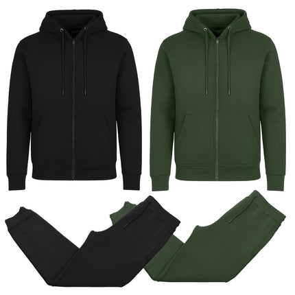 Men’s 4-Piece Fleece-Lined Full Zip Hoodie & Jogger Set – Free Shipping (S–3XL)