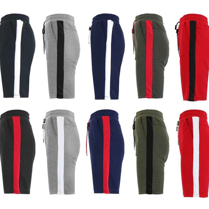 Mens Tech Shorts w/ Side Trim Lounge Active Sports Running Colors Casual Gym NEW