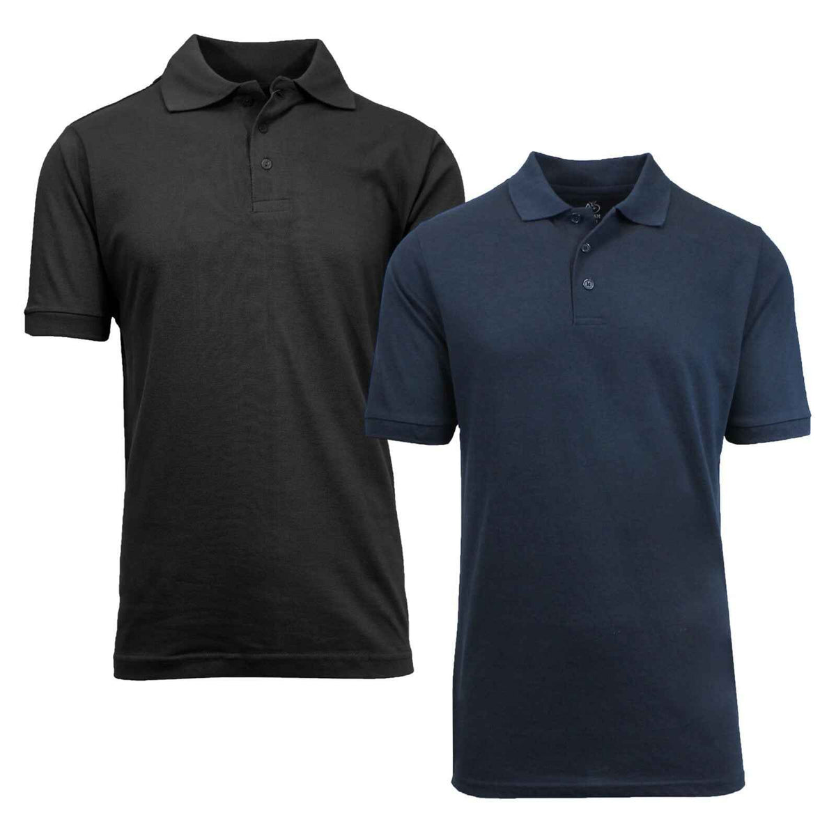 2-Pack Mens Short Sleeve Pique Polo Shirts Uniform Fitted Color Solid (S-2XL)