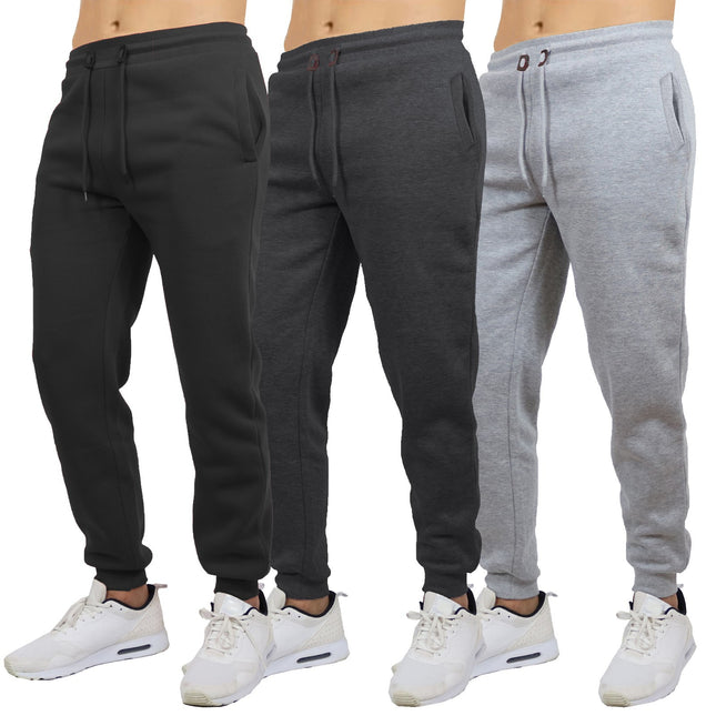 Mens Jogger Pants Sweatpants French Terry Active Gym Lounge Sleep Skinny Fit NEW