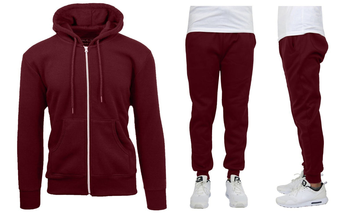 Men's Fleece-Lined Hoodie & Jogger Sweatpants Set, S-2XL