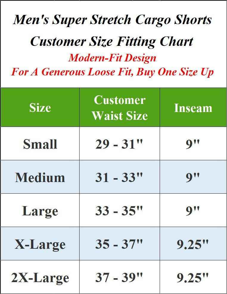 Men’s Flex Cargo Shorts with Elastic Waistband and Drawstring – Comfortable Fit