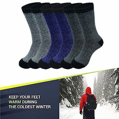 Premium Men's Thermal Heated Socks - 6 Pairs Heavy Duty Winter Boot Socks (Size 10-13) - PremiumBrandGoods