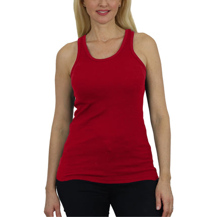 Women's Ribbed Tank Top - Soft Cotton Blend, Regular Fit, Gym & Lounge Wear