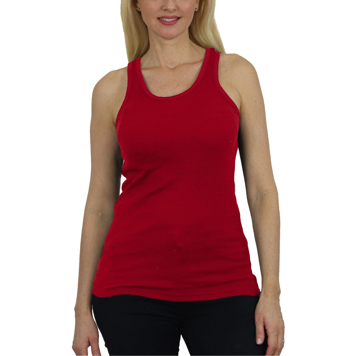 Women's Ribbed Cotton Blend Tank Top