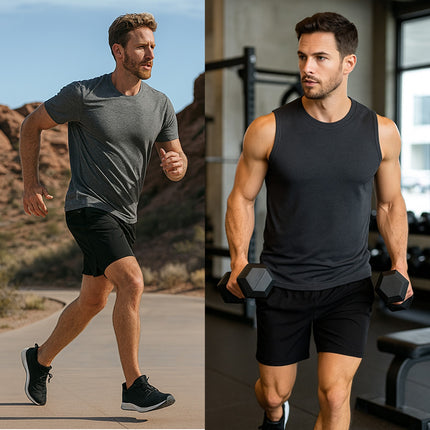 Men's 2-in-1 Running Shorts Quick Dry Stretch Athletic Gym Workout Shorts