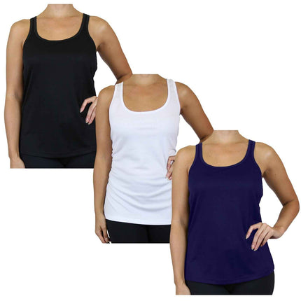 Women's Moisture-Wicking Sport Racerback Tank Tops Shirt 3 PACK(S-3XL) FREE SHIP