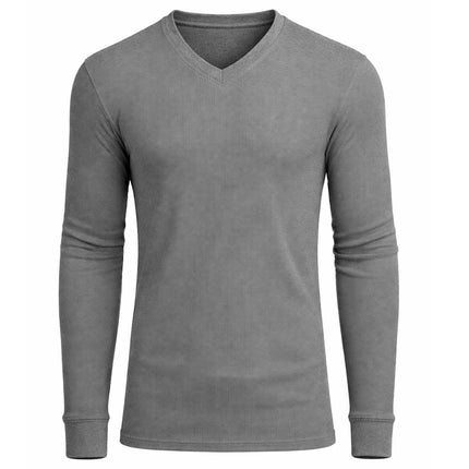 Men's Long Sleeve Waffle Thermal Shirt Tee -Crew Neck Layering Color & Size NEW