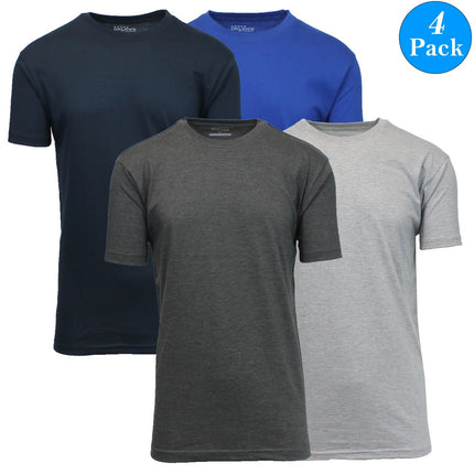 Mens Short Sleeve Brushed Cotton Regular Tee T-Shirt Summer Colors Lounge 4-Pack